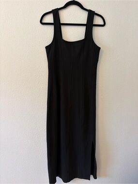 Lucky Brand Black Tank Midi Dress with Side Slit